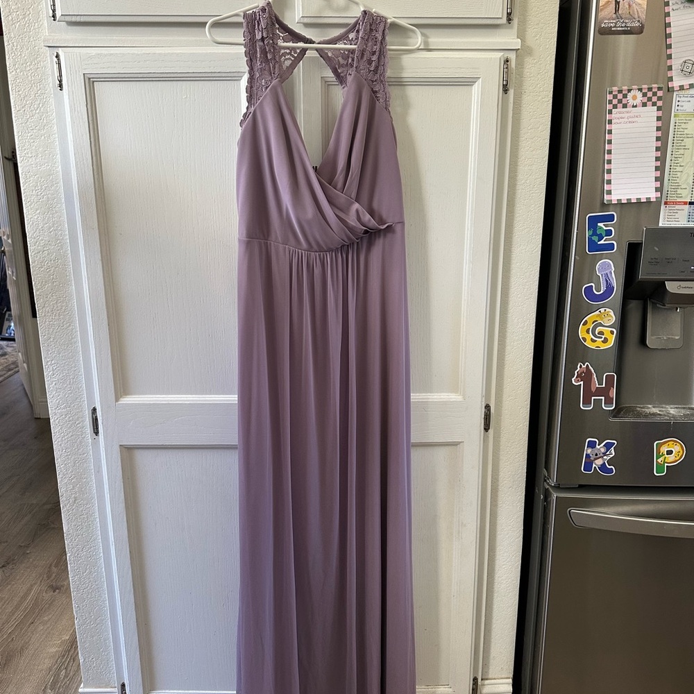 David's Bridal Lavender Lace Prom Dress